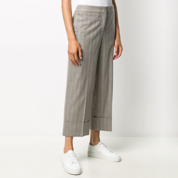 Pinstriped crop trousers