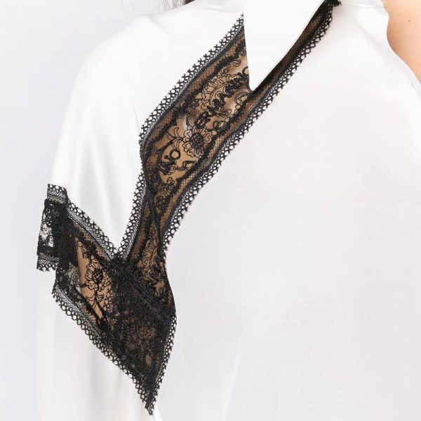 Lace-trimmed shirt