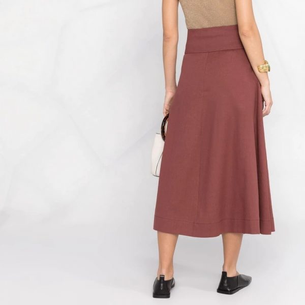 High-waisted flared maxi skirt